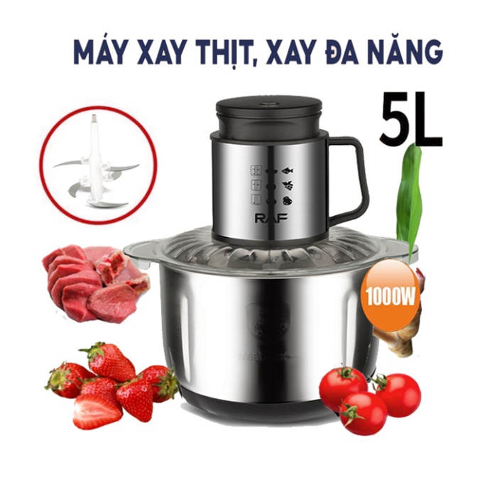 Máy xay thịt, hành tỏi cối inox 304 5L công suất lớn 1000W SOKANY