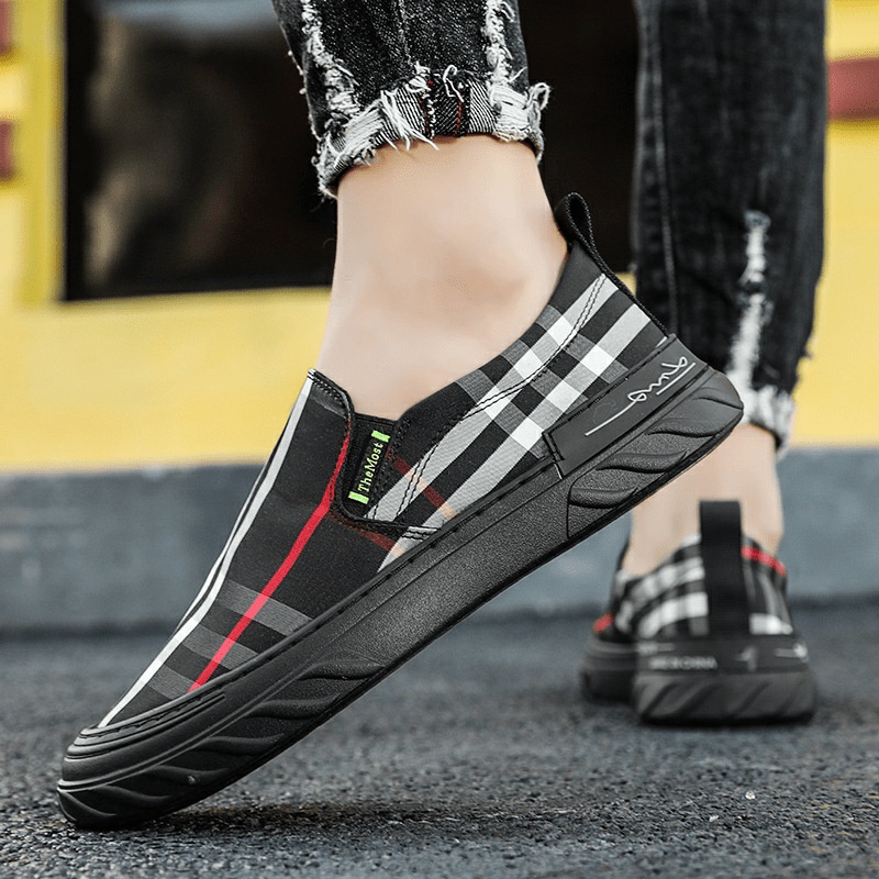 BOSS SHOES Giày lười nam - Slip on nam vải Vải polyester 3 màu thời trang mẫu mới cực đẹp đi học đi chơi dễ p