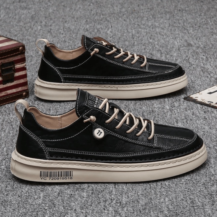 BOSS SHOES Giày Nam Da Trơn Phong Cách Thể Thao Năng Động Cá Tính, Mặc Quần Bò Quần Vải Đều Hợp - Mã Sản Phẩm