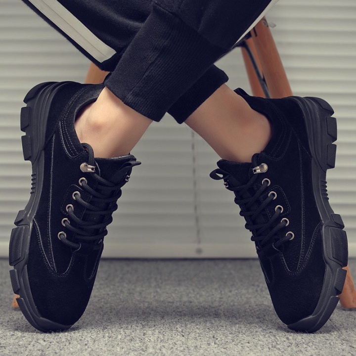 BOSS SHOES Giày sneaker nam da lộn màu đen cực chất