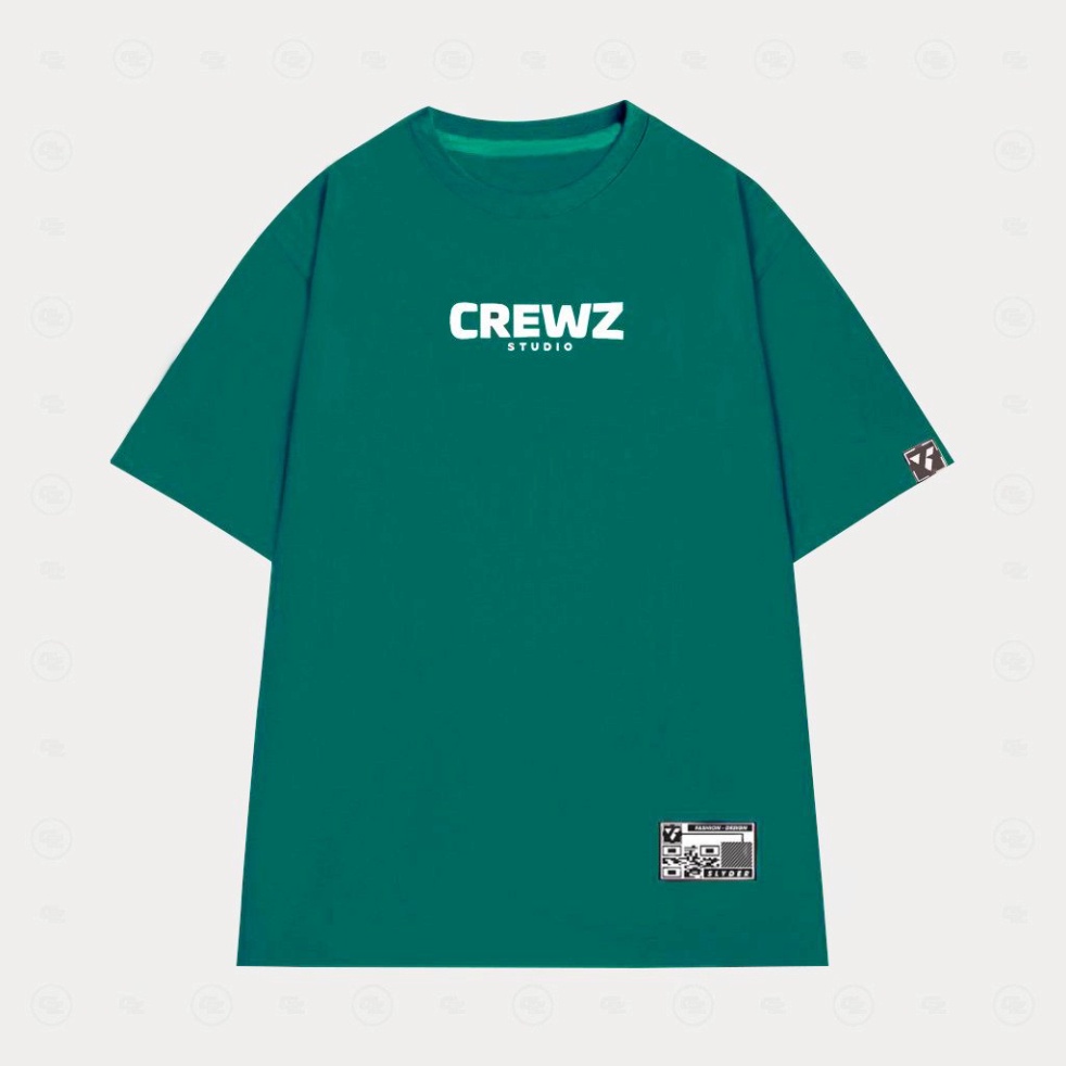 Áo thun tay lỡ mẫu CREWZ vải co dãn unisex | BigBuy360 - bigbuy360.vn