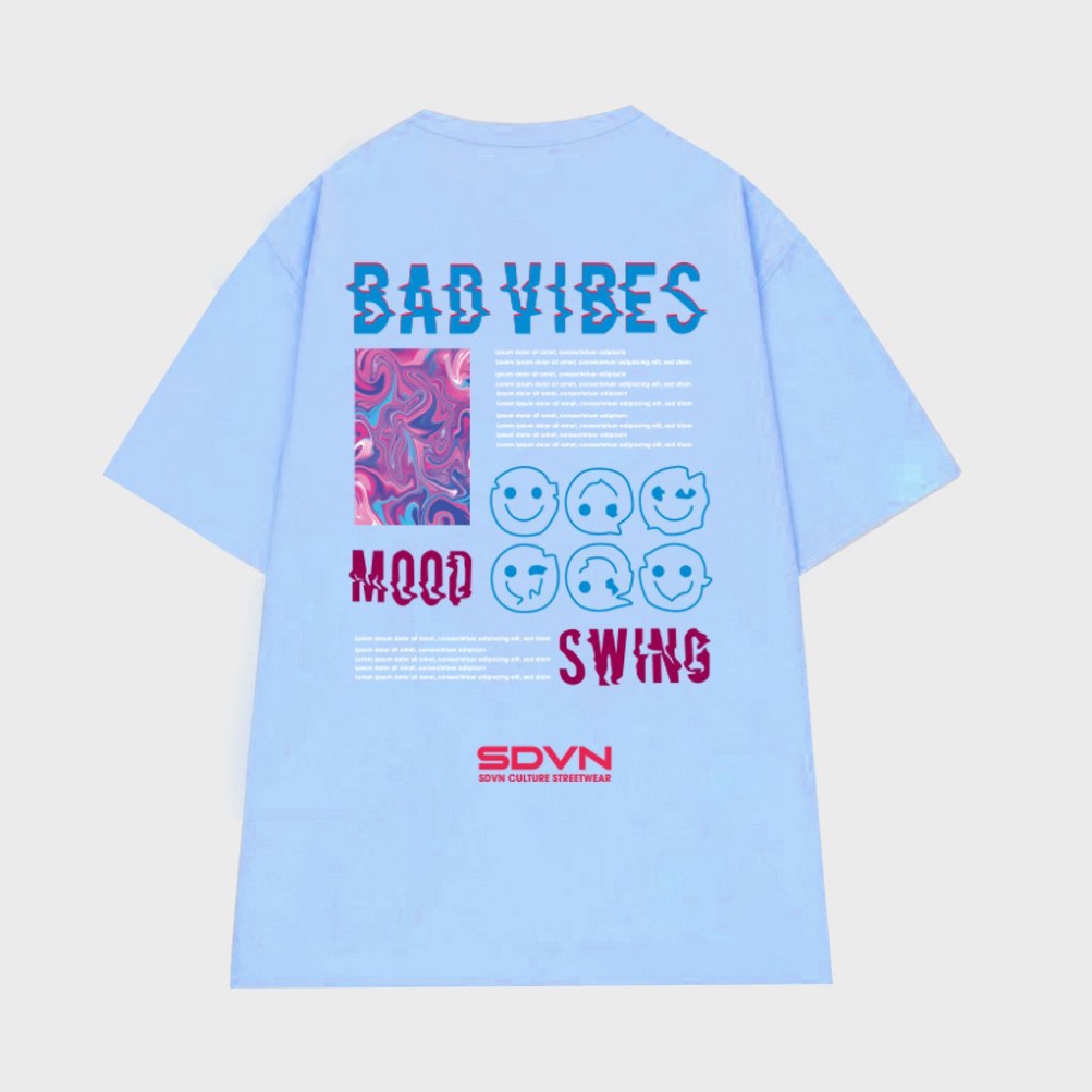 Áo thun unisex form rộng tay lỡ chữ đẹp Bad vibes | BigBuy360 - bigbuy360.vn
