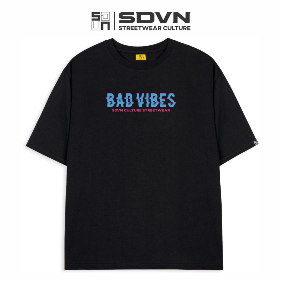 Áo thun unisex form rộng tay lỡ chữ đẹp Bad vibes | BigBuy360 - bigbuy360.vn