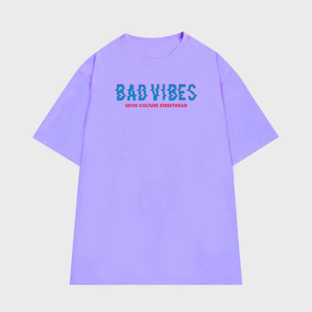 Áo thun unisex form rộng tay lỡ chữ đẹp Bad vibes | BigBuy360 - bigbuy360.vn