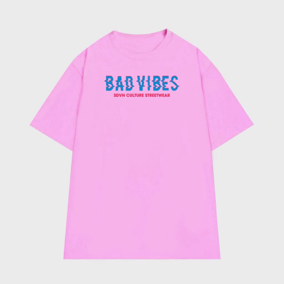 Áo thun unisex form rộng tay lỡ chữ đẹp Bad vibes | BigBuy360 - bigbuy360.vn