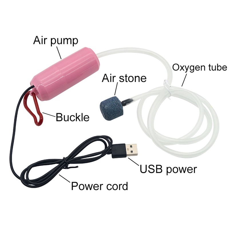 Thiết bị bơm khí Oxy cho bể cá hỗ trợ cổng USB 5V 1W - MÁY SỦI Oxy MINI SIÊU ÊM CHẠY BẰNG USB