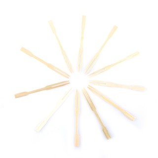 [Nut] 80Pcs Bamboo Disposable Wooden Fruit Fork Dessert Forks Tableware Party Decor