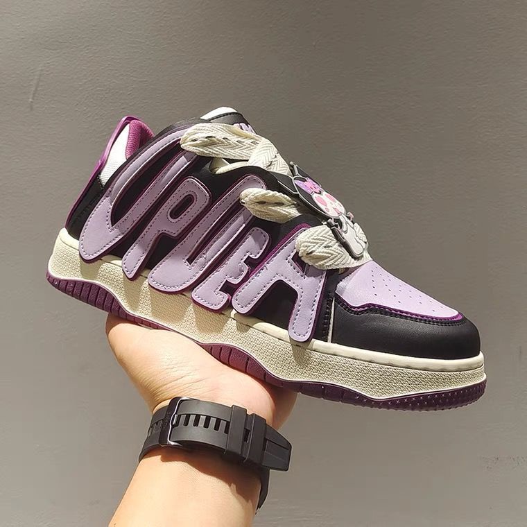 Giày Bánh Mì Kuromi Niche Giày Thể Thao In Chữ Phong Cách Retro Giản Dị Dành Cho Cặp Đôi