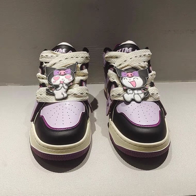 Giày Bánh Mì Kuromi Niche Giày Thể Thao In Chữ Phong Cách Retro Giản Dị Dành Cho Cặp Đôi