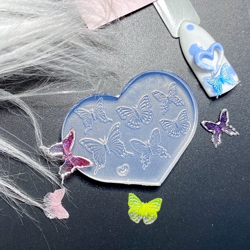 Khuôn charm bướm trang trí móng, khuôn silicon bươm nail làm nail box