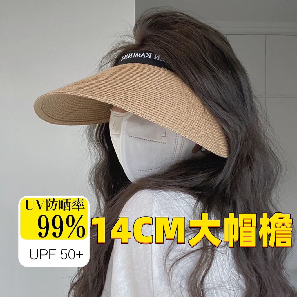 Mũ Vành Rộng Hở Chóp Chống Tia Cực Tím Che Phủ Toàn Diện Thời Trang Mùa Hè Cho Nữ