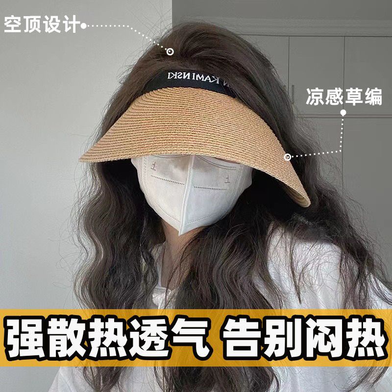 Mũ Vành Rộng Hở Chóp Chống Tia Cực Tím Che Phủ Toàn Diện Thời Trang Mùa Hè Cho Nữ