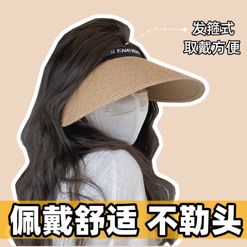 Mũ Vành Rộng Hở Chóp Chống Tia Cực Tím Che Phủ Toàn Diện Thời Trang Mùa Hè Cho Nữ