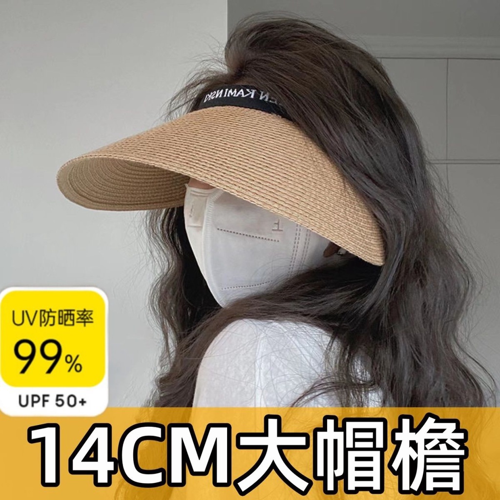 Mũ Vành Rộng Hở Chóp Chống Tia Cực Tím Che Phủ Toàn Diện Thời Trang Mùa Hè Cho Nữ