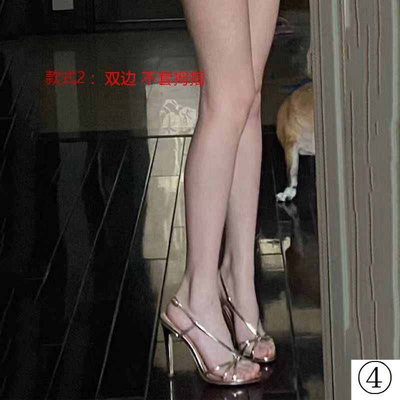 O Gaga Good-looking Giày Cao Gót Sandal Mũi Tròn Dây Mảnh Màu Vàng Đồng Nguyên Chất Quyến Rũ
