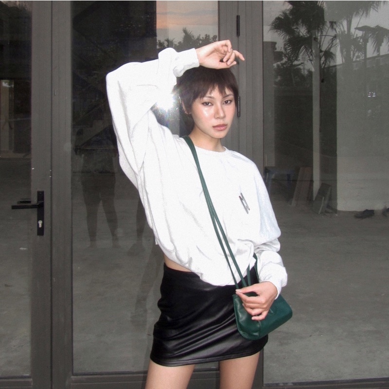 MEDISN - HEM BOXY SWEATER / LIGHT GREY