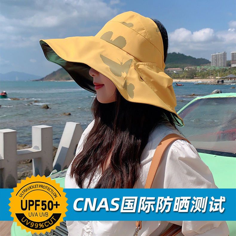Mũ Vành Rộng Che Nắng Chống Tia UV Có Tấm Che Mặt Vành Rộng Thời Trang Mùa Hè Cho Nữ