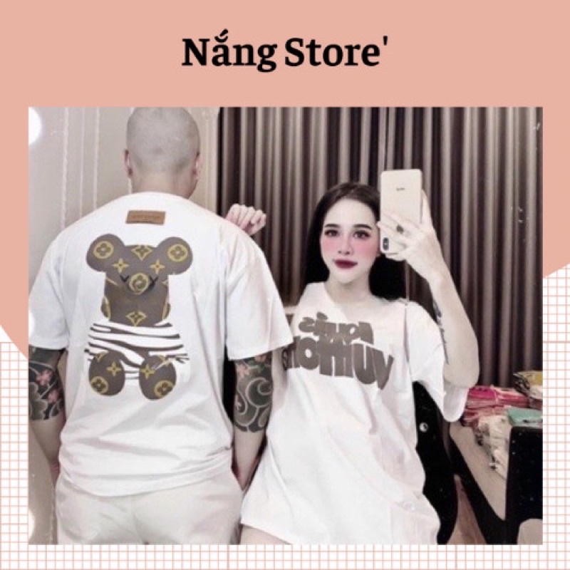 Áo thun nam nữ cổ tròn in hình 2 mặt chất coton không xù quảng châu