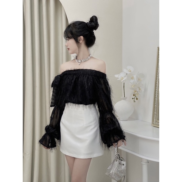 Nina Skirt - Chân váy chữ A chất Tafta cạp cao kèm lót quần