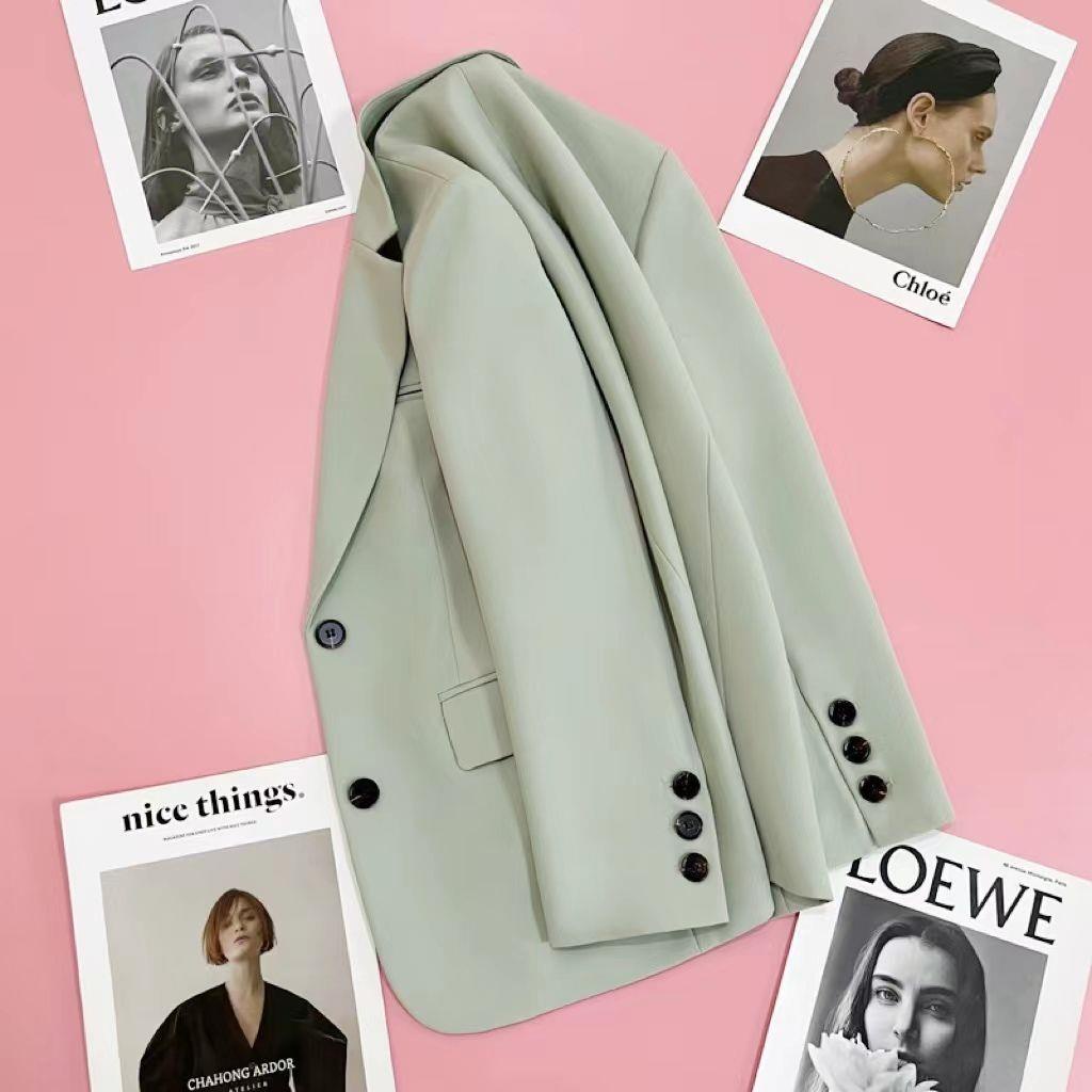 Áo Khoác Vest Màu Hồng Phong Cách Anh Quốc Thời Trang Mùa Xuân Mới Cho Nữ