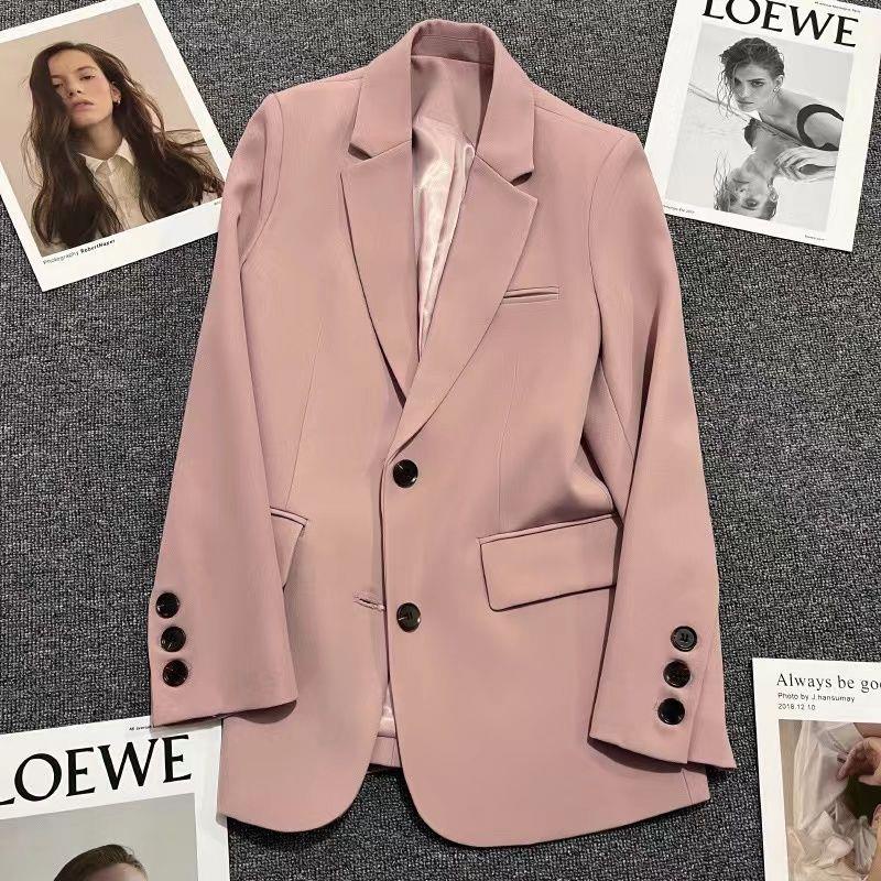 Áo Khoác Vest Màu Hồng Phong Cách Anh Quốc Thời Trang Mùa Xuân Mới Cho Nữ