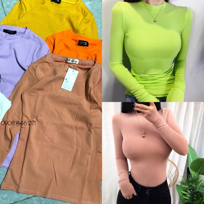 Áo tay dài trơn vải xịn- dày dặn- hình chụp thật của shop khách yên tâm mua