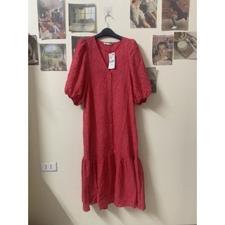 [Order-Sẵn Trắng Hồng XS S ] Đầm maxi thêu hoa xuất dư