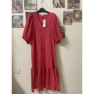 [Order-Sẵn Trắng Hồng XS S ] Đầm maxi thêu hoa xuất dư