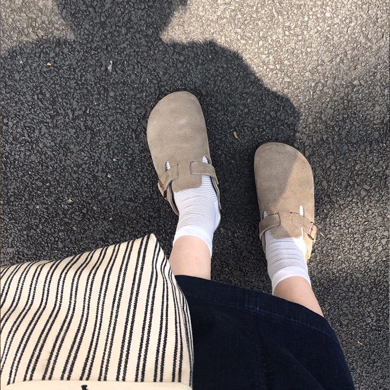 Dép Lười Đế Bằng Phong Cách Retro Mùa Xuân 2023 Mới Cho Phụ Nữ Mang Thai