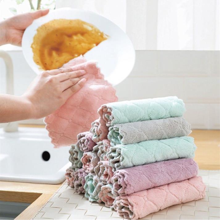 Khăn Lau Chén Bát 2 Màu Đa Năng Sợi Vải Siêu Thấm Hút -Cleanhomestore