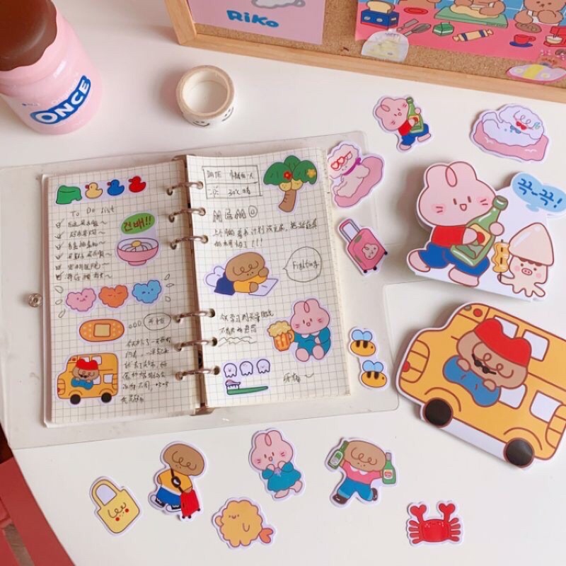 Set hình dán sticker trang trí hoạt hình dễ thương nhiều mẫu