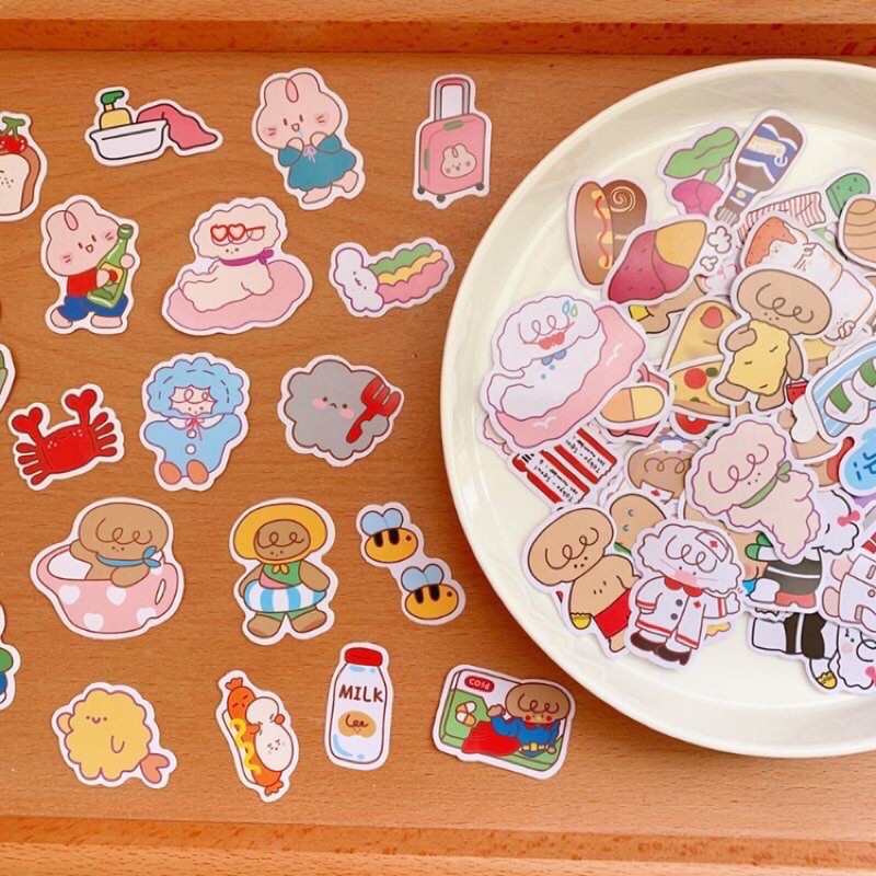 Set hình dán sticker trang trí hoạt hình dễ thương nhiều mẫu