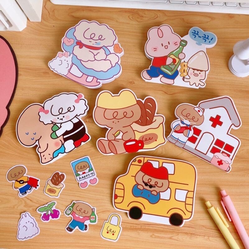 Set hình dán sticker trang trí hoạt hình dễ thương nhiều mẫu