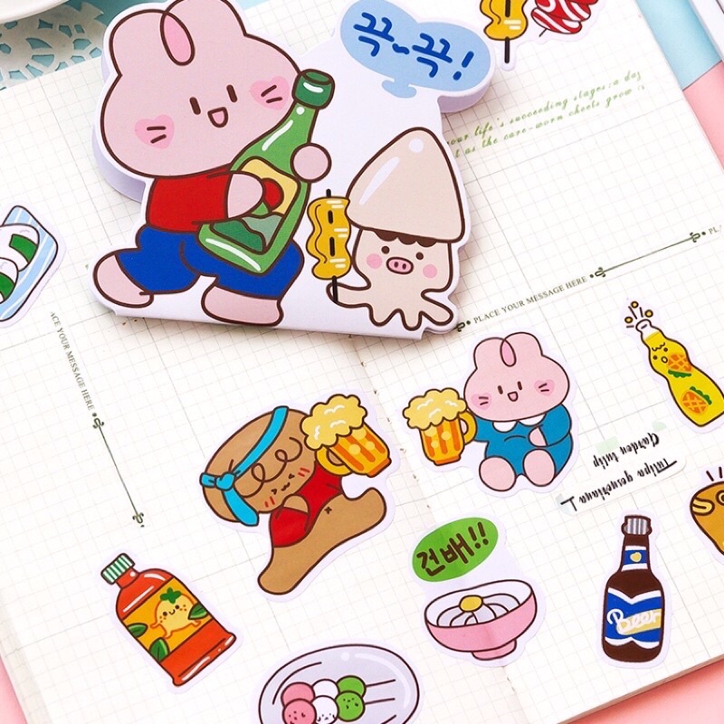 Set hình dán sticker trang trí hoạt hình dễ thương nhiều mẫu