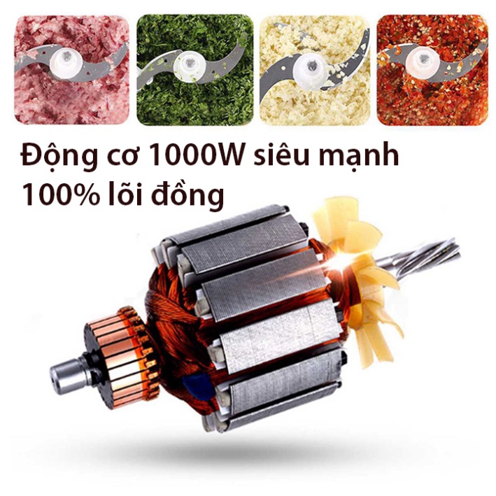 Máy xay thịt đa năng raf 1000W cối 3 lít lưỡi xay 4 cánh cao cấp