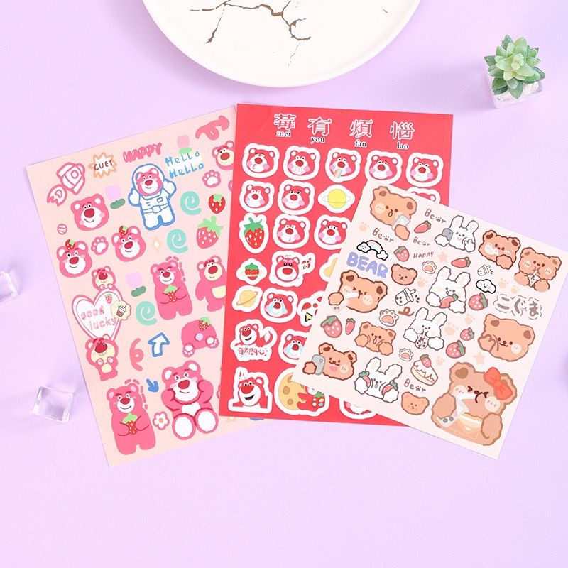 Hình Dán Gấu Hoạt Hình Dễ Thương - BCorner