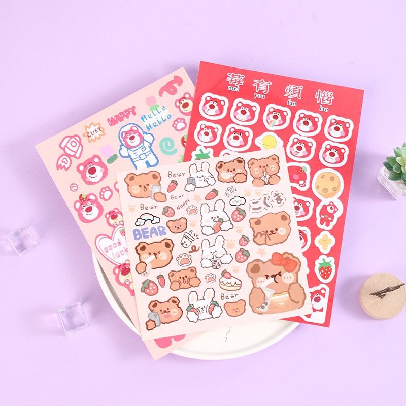 Hình Dán Gấu Hoạt Hình Dễ Thương - BCorner