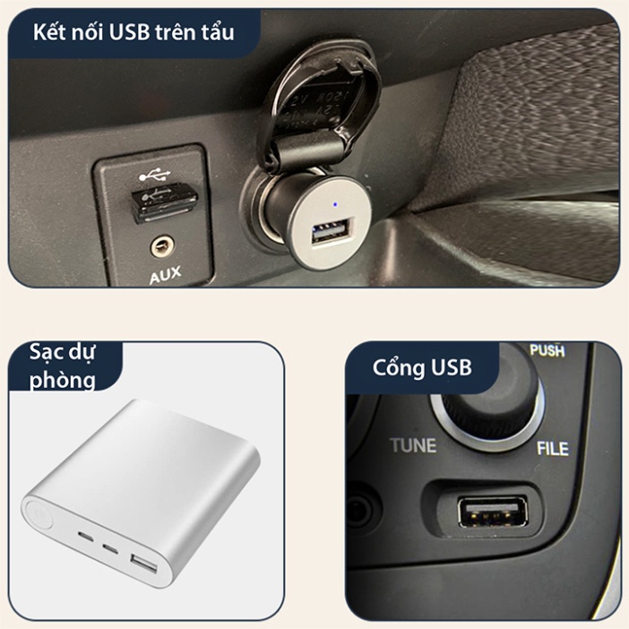 Quạt đôi gắn ô tô đa năng xoay 360 độ, quạt để bàn làm việc tích hợp USB tiện lợi
