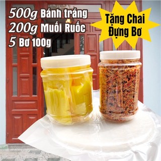 Combo nhiều bơ ít muối 500g bánh tráng phơi sương muối tép hành phi bơ trứng gà