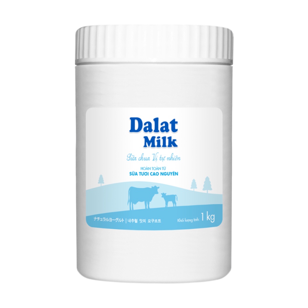 (Ship2h) Sữa Chua Vị Tự Nhiên, Natural Plain Yogurt  - DALAT MILK