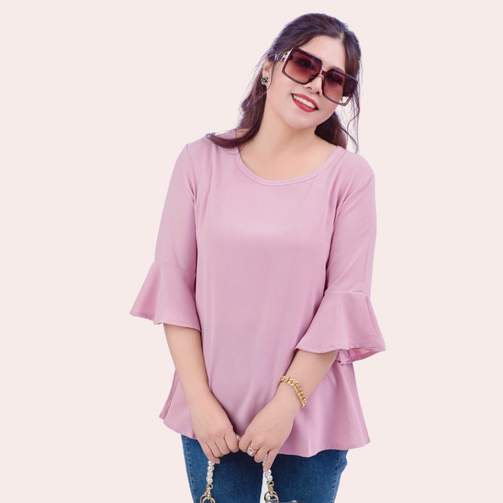 Áo Voan nữ trung niên cho mẹ, mẫu áo trơn tay bèo 4 màu, xuất xứ Quảng Châu #A06 | BigBuy360 - bigbuy360.vn