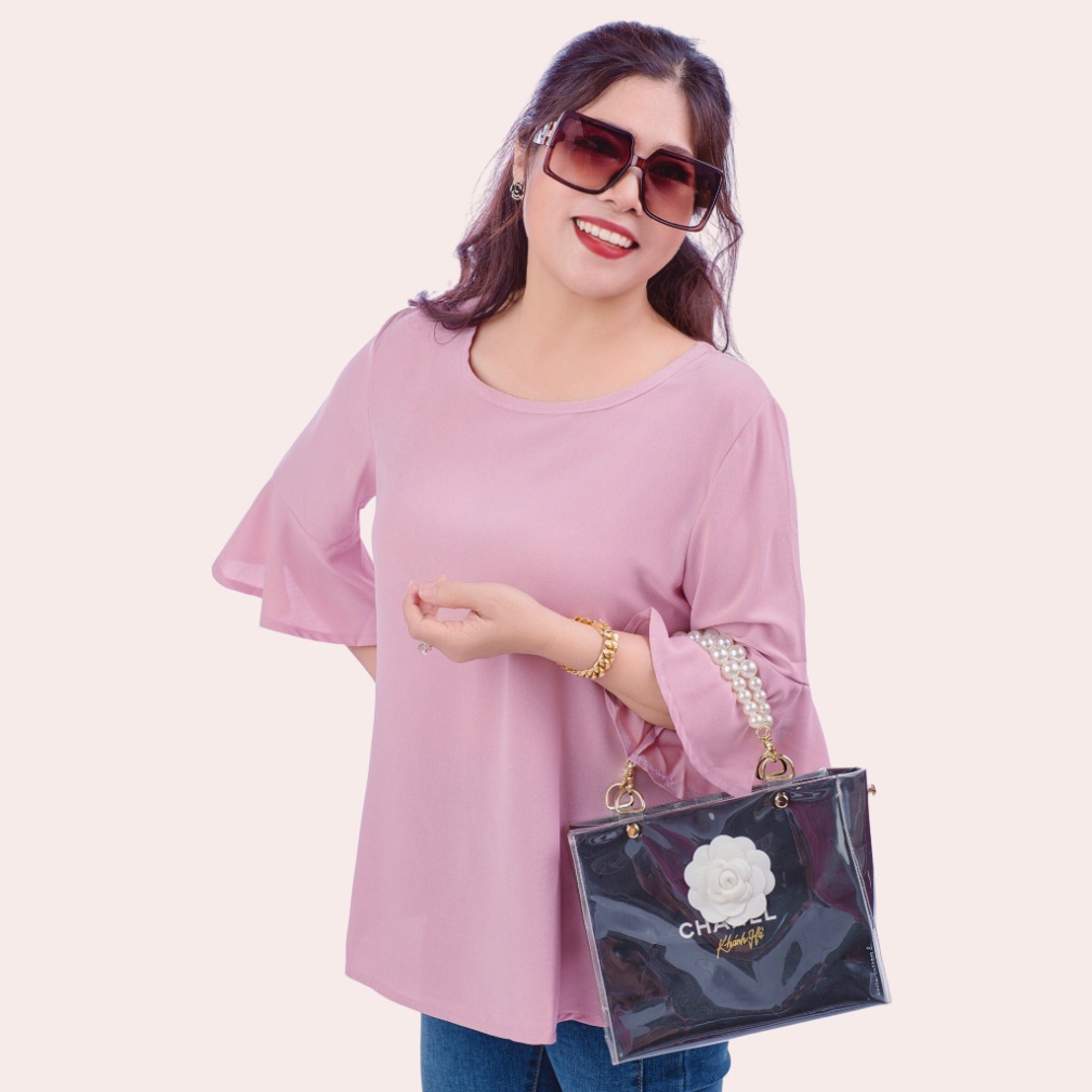 Áo Voan nữ trung niên cho mẹ, mẫu áo trơn tay bèo 4 màu, xuất xứ Quảng Châu #A06 | BigBuy360 - bigbuy360.vn