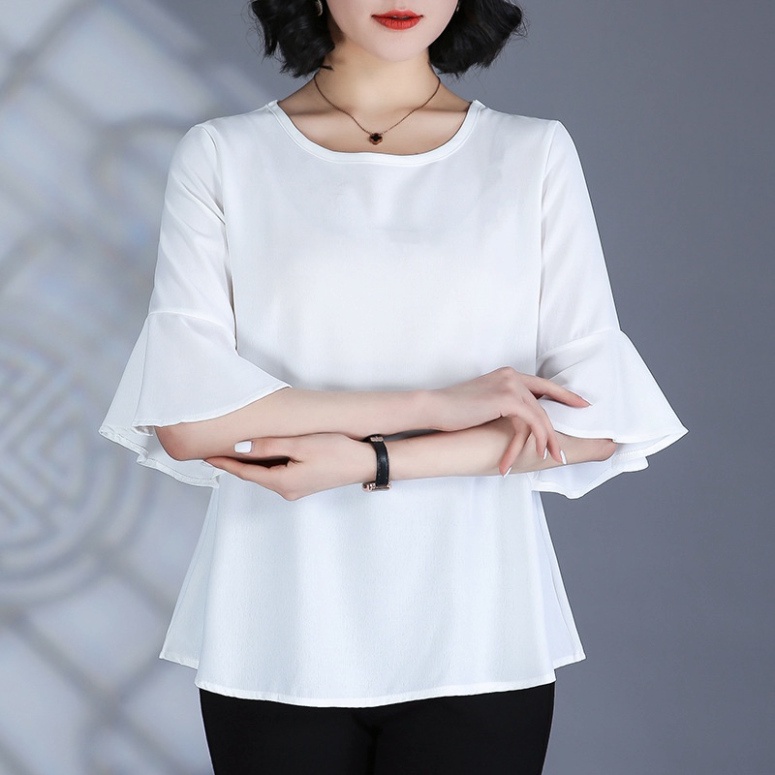 Áo Voan nữ trung niên cho mẹ, mẫu áo trơn tay bèo 4 màu, xuất xứ Quảng Châu #A06 | BigBuy360 - bigbuy360.vn