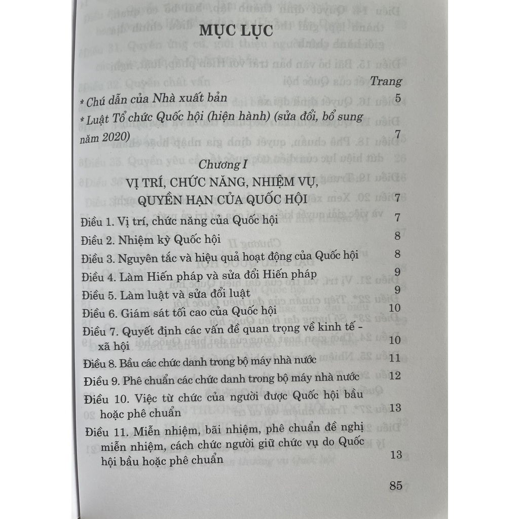 Sách Luật Tổ Chức Quốc Hội (Hiện Hành) (Sửa đổi, bổ sung năm 2020)