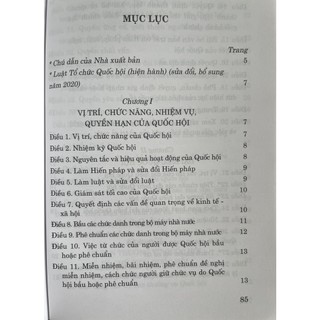 Sách Luật Tổ Chức Quốc Hội (Hiện Hành) (Sửa đổi, bổ sung năm 2020)