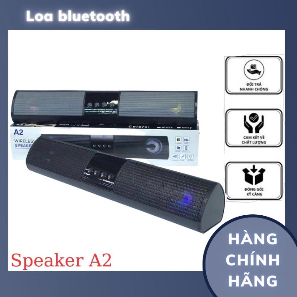 Loa bluetooth Speaker A2 kiểu dáng dài 2 loa kết hợp,loa không dây âm thanh bass căng hỗ trợ nhiều cổng thích hợp decor