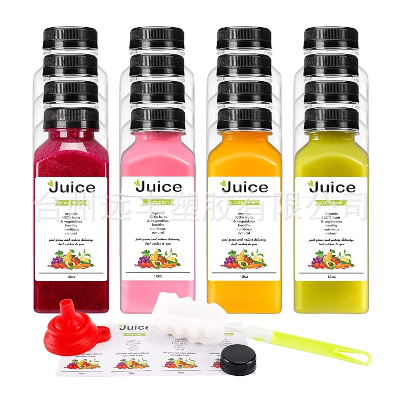 Chai nhựa dùng một lần 250ml 8oz Square Juice Trà sữa Chai nước giải khát Cung cấp tại chỗ Cấp thực phẩm