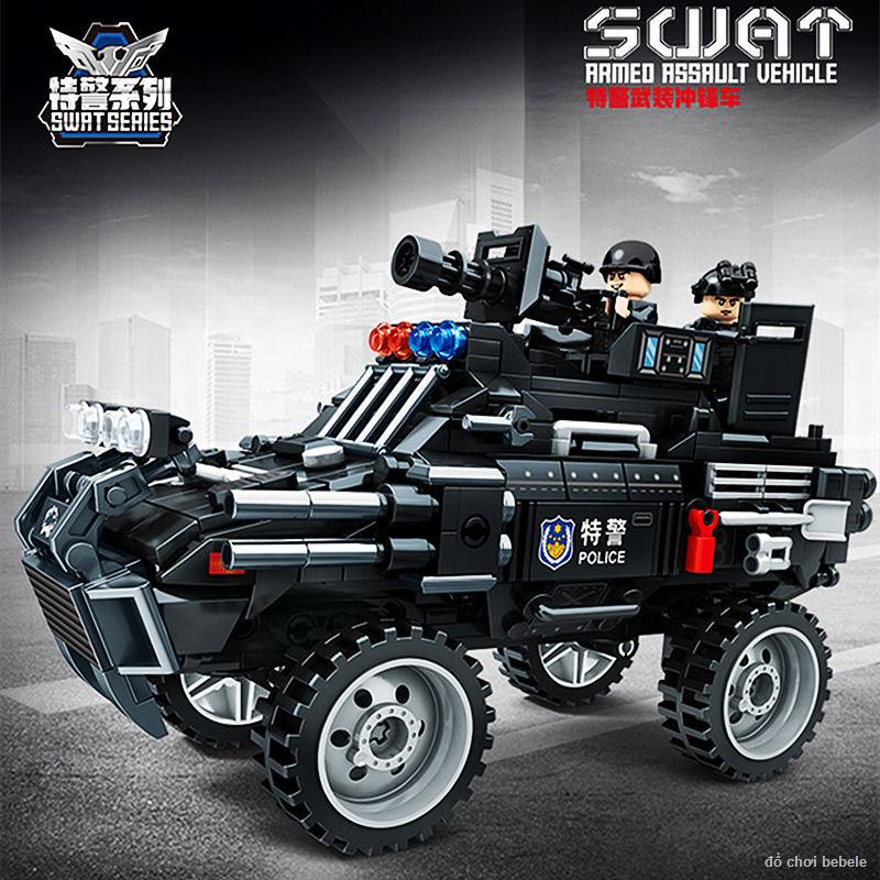 ஐ Khối xây dựng LEGO xe bọc thép SWAT Black Hawk Cảnh Sát Vũ Trang Bé Trai Xếp Hình Đồ Chơi Lắp Ráp