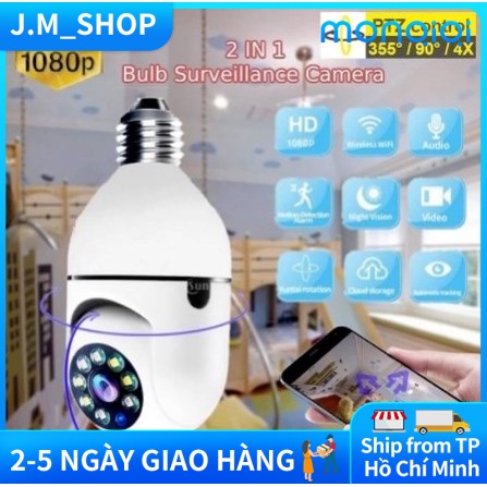 Camera Giám Sát Mới 2023 Hình Dạng Bóng Đèn - Camera IP Wifi Không Dây - Camera Siêu Nhỏ Wifi V380 FULLHD