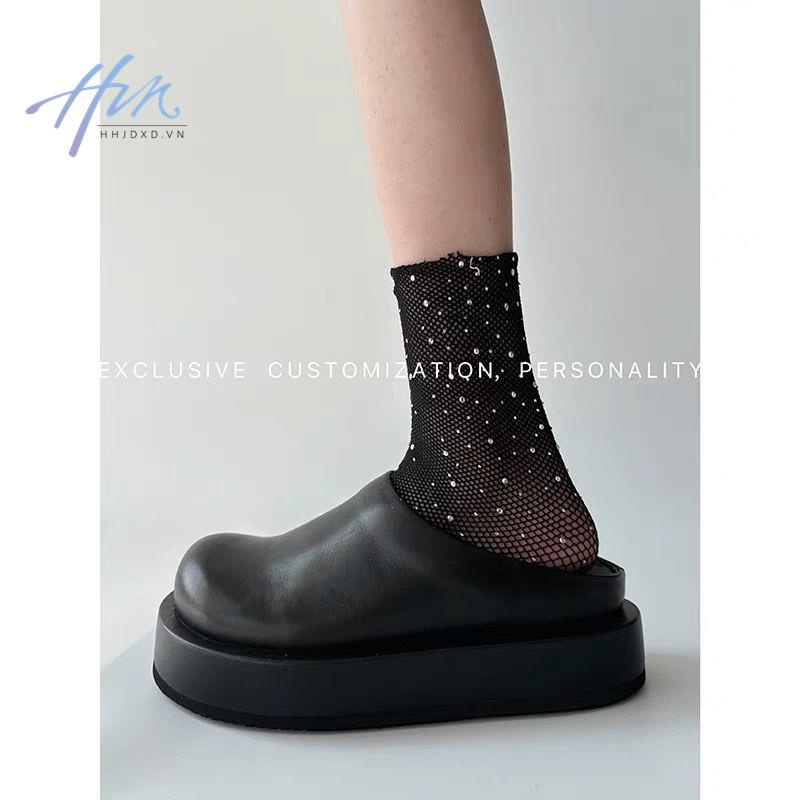 Dép Sandal Đế Dày Mũi To Thời Trang Hàn Quốc Dễ Phối Đồ Cho Nữ